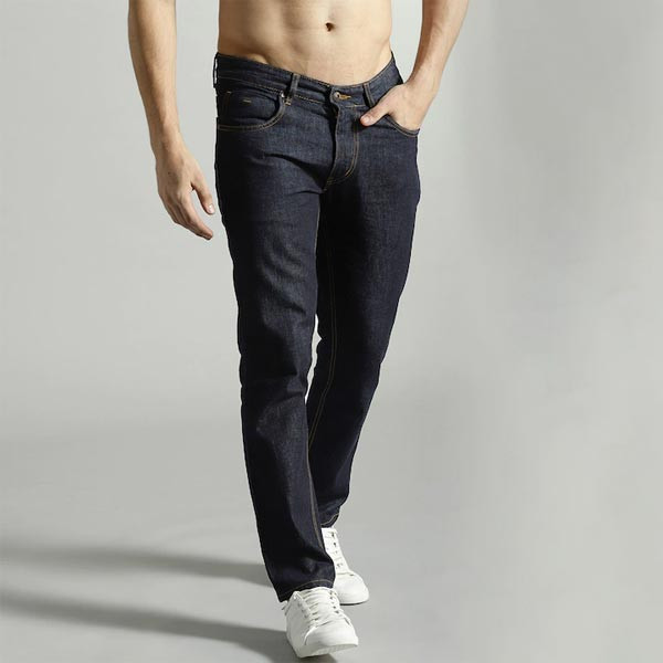 Time Travlr Men Navy Blue Slim Fit Mid-Rise Clean Look Jeans