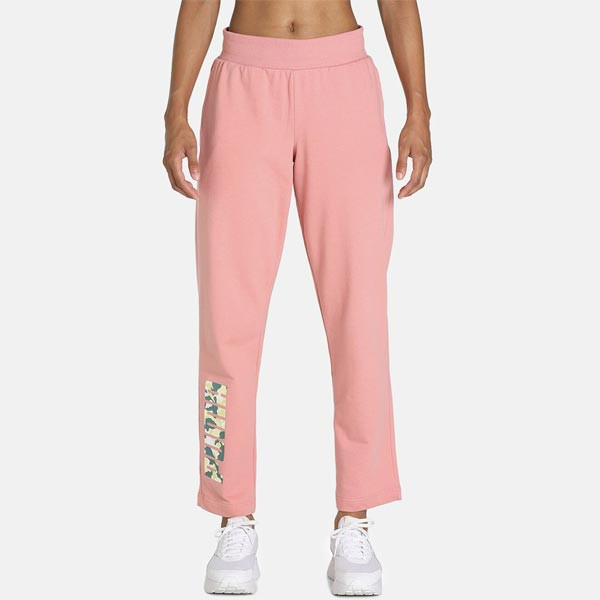 Women Rose Solid dryCELL Cotton Cropped Sports Track Pant