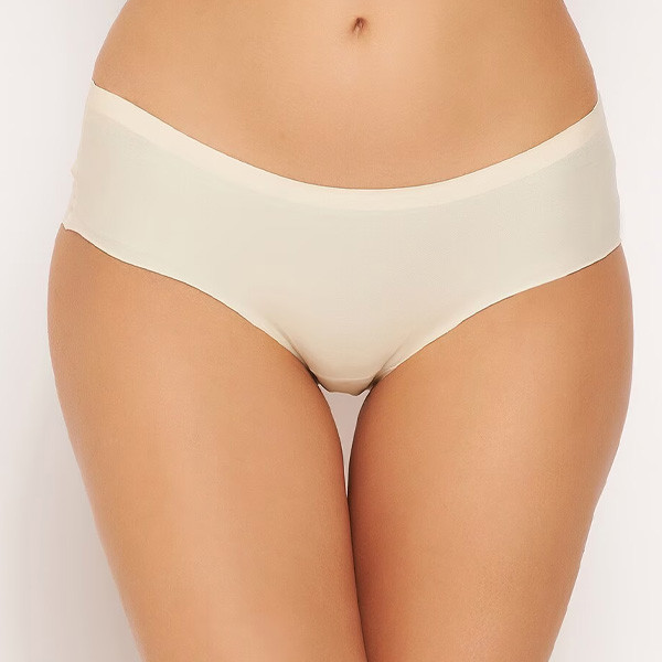 Women Nude Coloured Solid Mid Waist Seamless Hipster Briefs