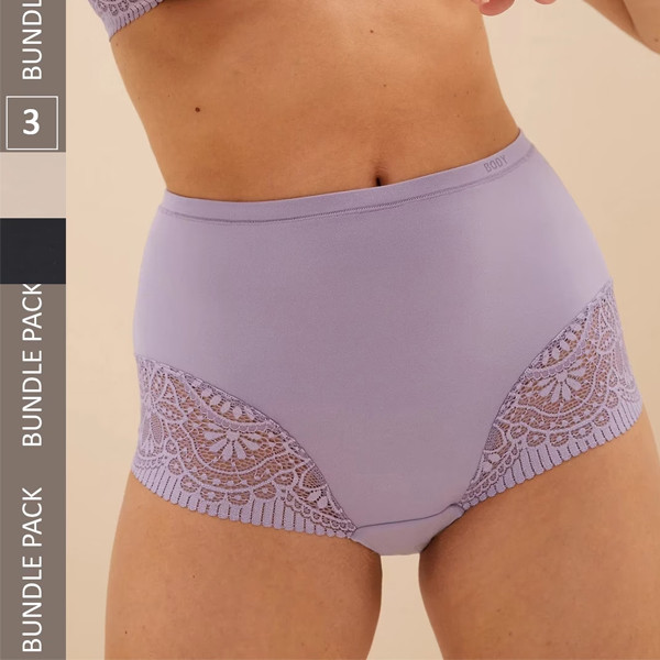 Women Pack Of 3 High-Rise Hipster Briefs