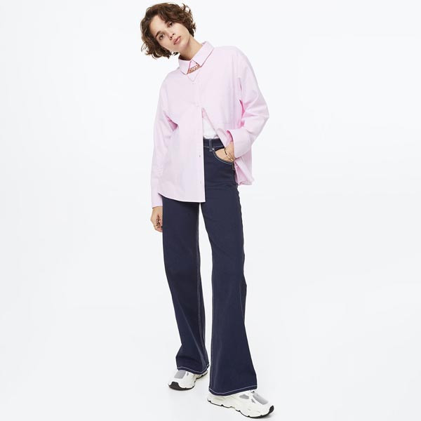 Women Wide Twill Trousers