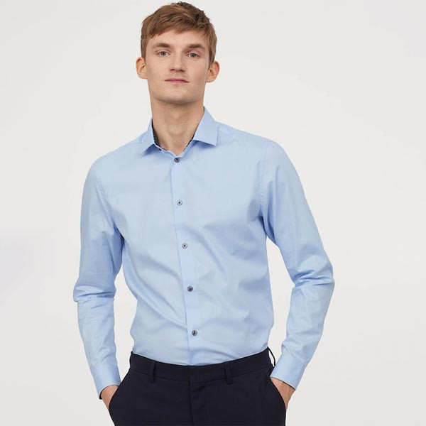 Men Blue Premium Cotton Shirt