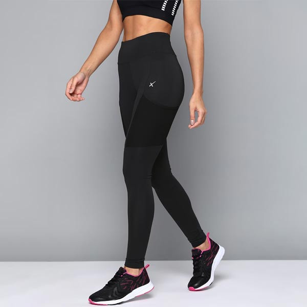 HRX Active by Hrithik Roshan Women Black Slim Rapid Dry Tights