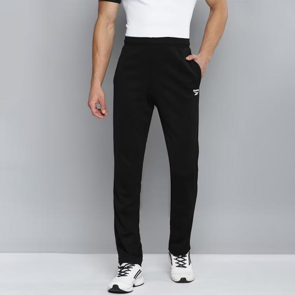 Men Black FND Solid Training Speedwick Track Pants